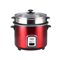 Modern electric rice cooker with non-stick inner pot and automatic cooking functions